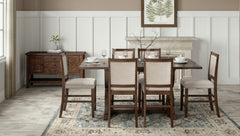 Fairview Oak Ext Dining Table w/ 6 Stools - Ornate Home