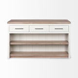 Fairview White/Brown Two-Tone Stain Solid Wood Kitchen Island - Ornate Home