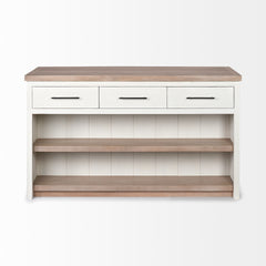 Fairview White/Brown Two-Tone Stain Solid Wood Kitchen Island - Ornate Home