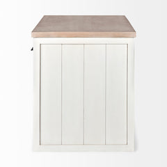 Fairview White/Brown Two-Tone Stain Solid Wood Kitchen Island - Ornate Home