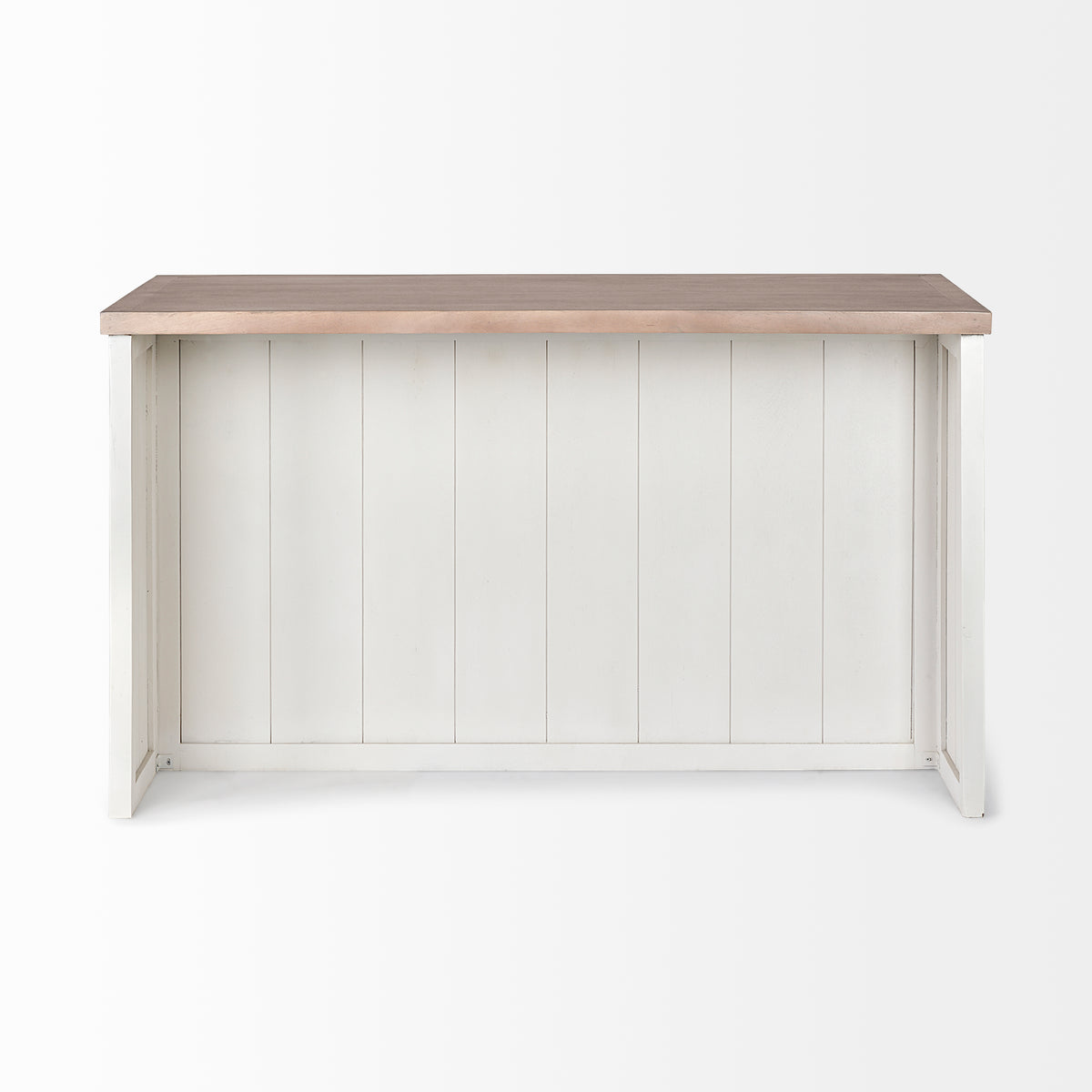 Fairview White/Brown Two-Tone Stain Solid Wood Kitchen Island - Ornate Home