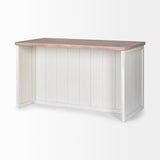 Fairview White/Brown Two-Tone Stain Solid Wood Kitchen Island - Ornate Home