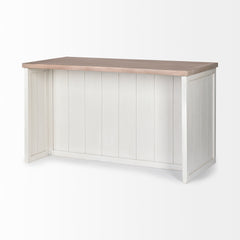 Fairview White/Brown Two-Tone Stain Solid Wood Kitchen Island - Ornate Home