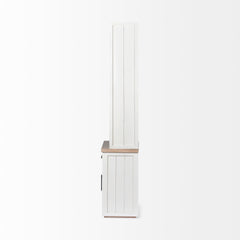 Fairview White/Medium Brown Wood Three Shelf Shelving Unit