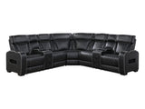 Fairway Black 3-Pc Power Reclining Sectional - Ornate Home