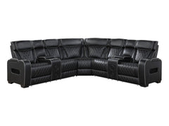 Fairway Black 3-Pc Power Reclining Sectional - Ornate Home