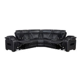 Fairway Black 3-Pc Power Reclining Sectional - Ornate Home