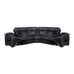 Fairway Black 3-Pc Power Reclining Sectional - Ornate Home