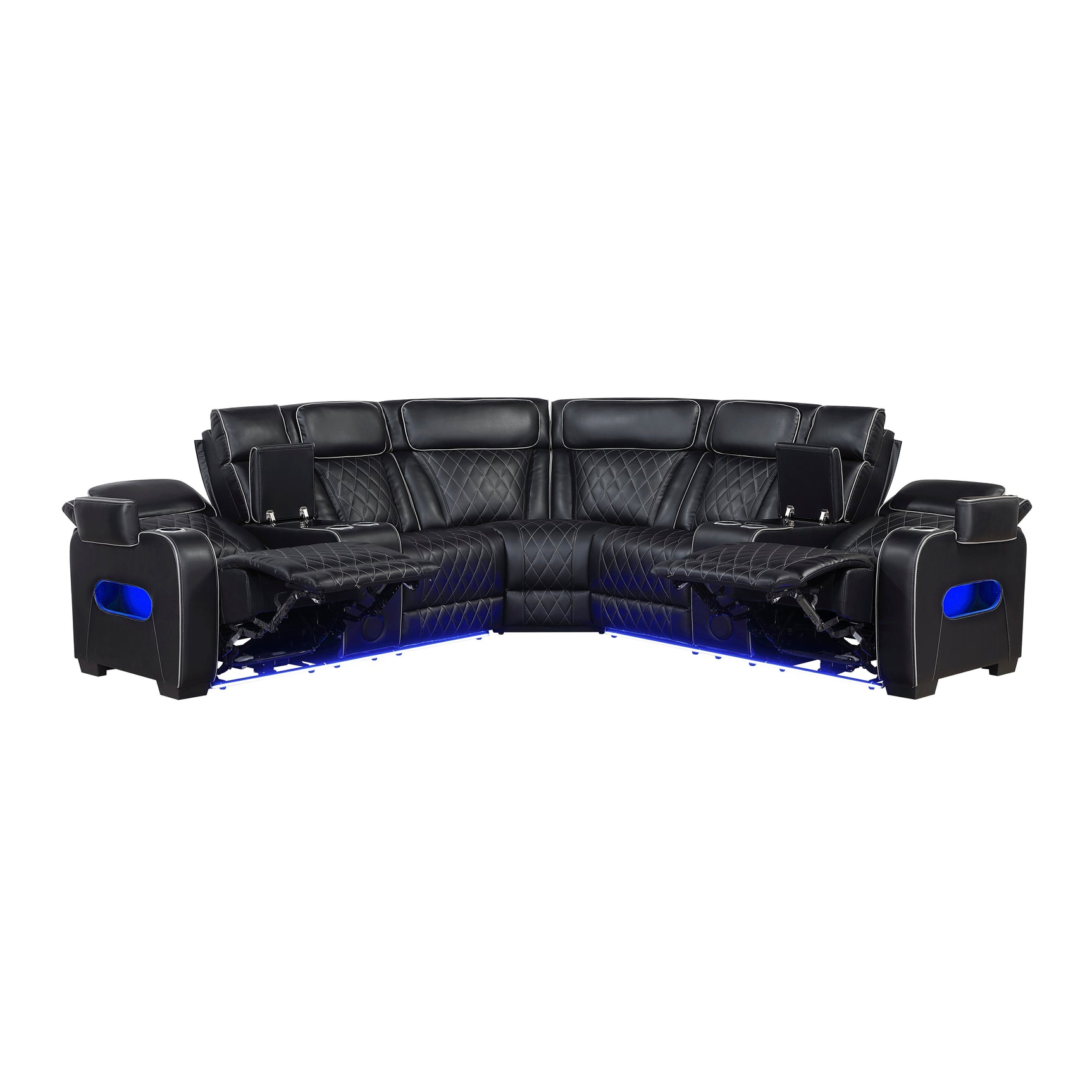 Fairway Black 3-Pc Power Reclining Sectional - Ornate Home