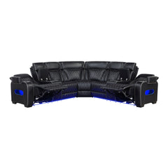 Fairway Black 3-Pc Power Reclining Sectional - Ornate Home