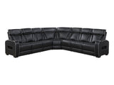 Fairway Black 3-Piece Power Reclining Sectional - Ornate Home