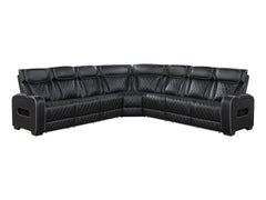 Fairway Black 3-Piece Power Reclining Sectional - Ornate Home