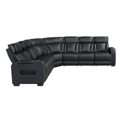Fairway Black 3-Piece Power Reclining Sectional - Ornate Home