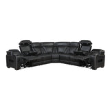 Fairway Black 3-Piece Power Reclining Sectional - Ornate Home