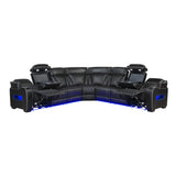 Fairway Black 3-Piece Power Reclining Sectional - Ornate Home