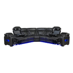 Fairway Black 3-Piece Power Reclining Sectional - Ornate Home