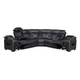 Fairway Black 3-Piece Power Reclining Sectional w/ Console - Ornate Home