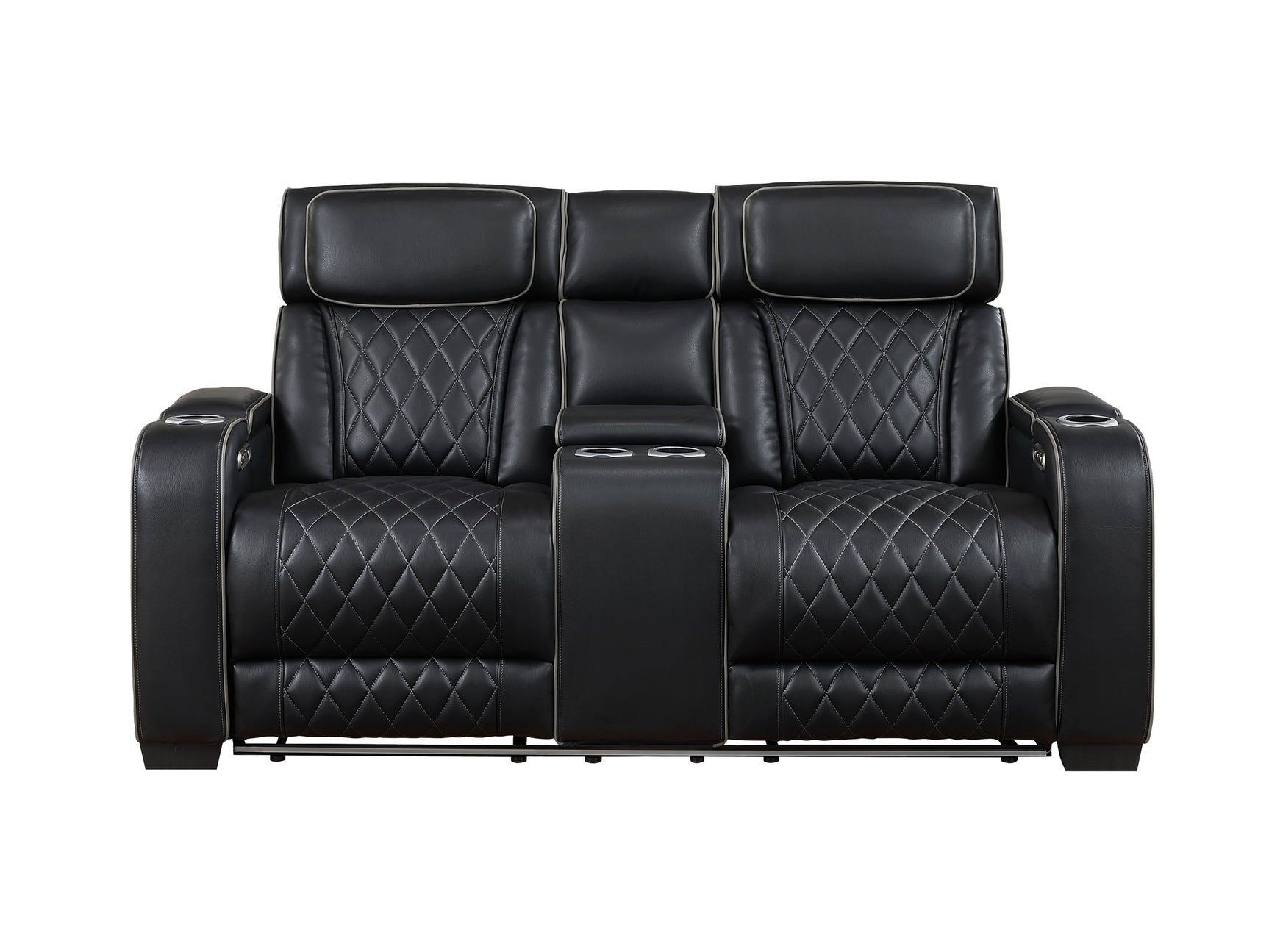 Fairway Black Power Double Reclining Loveseat - Ornate Home