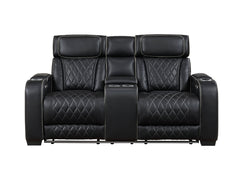Fairway Black Power Double Reclining Loveseat - Ornate Home