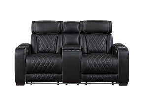 Fairway Black Power Double Reclining Loveseat - Ornate Home