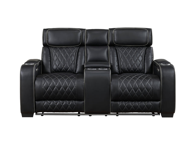 Fairway Black Power Double Reclining Loveseat - Ornate Home