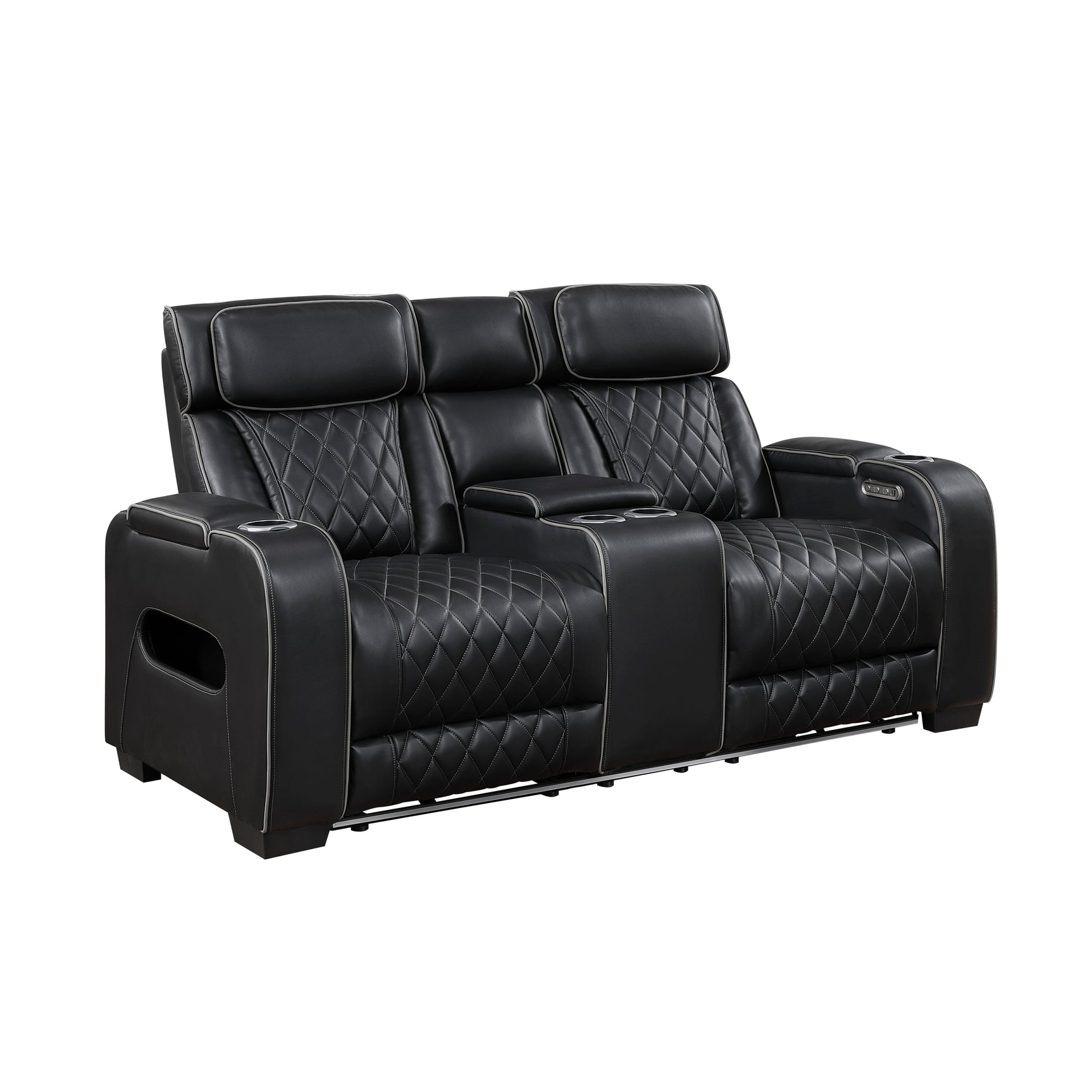 Fairway Black Power Double Reclining Loveseat - Ornate Home
