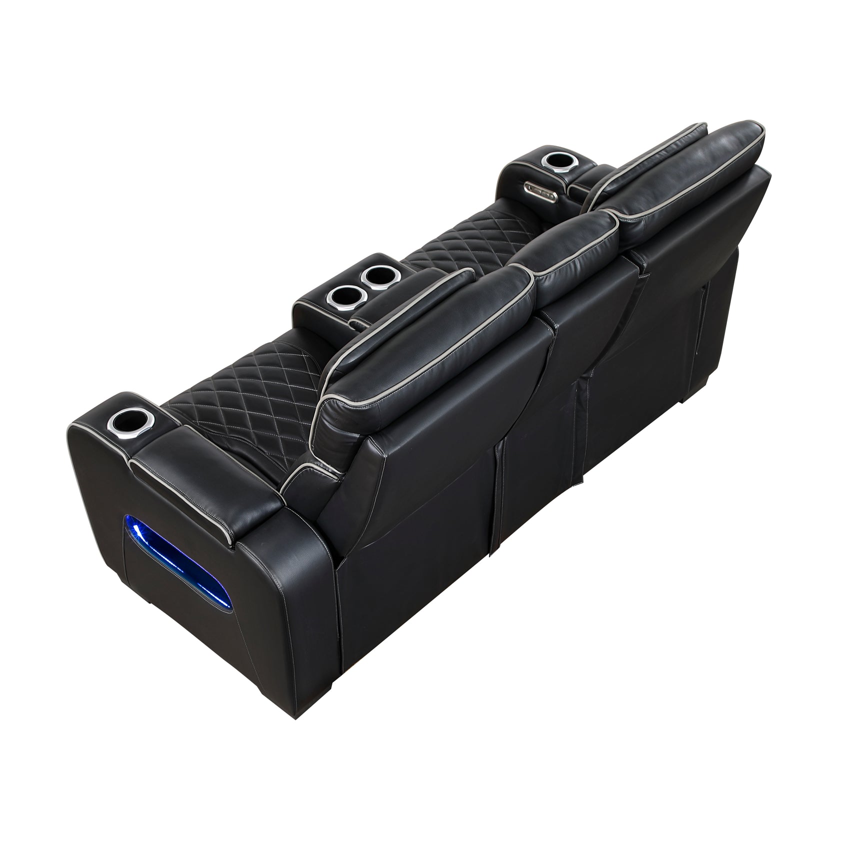 Fairway Black Power Double Reclining Loveseat - Ornate Home