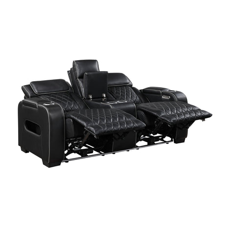 Fairway Black Power Double Reclining Loveseat - Ornate Home