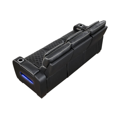 Fairway Black Power Double Reclining Sofa - Ornate Home