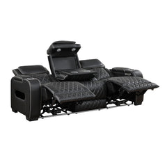 Fairway Black Power Double Reclining Sofa - Ornate Home