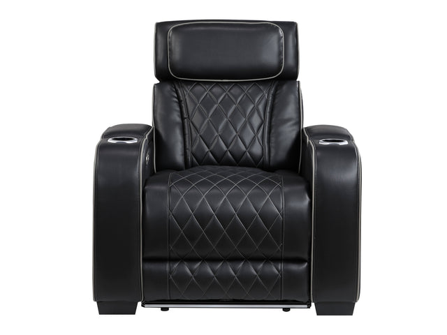 Fairway Black Power Reclining Chair - Ornate Home