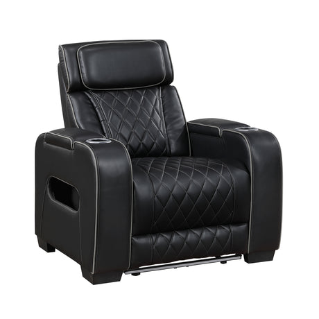 Fairway Black Power Reclining Chair - Ornate Home