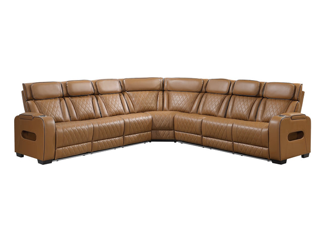 Fairway Brown 3-Piece Power Reclining Sectional - Ornate Home