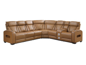 Fairway Brown 3-Piece Power Reclining Sectional w/ Console - Ornate Home