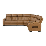 Fairway Brown 3-Piece Power Reclining Sectional w/ Console - Ornate Home