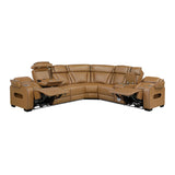 Fairway Brown 3-Piece Power Reclining Sectional w/ Console - Ornate Home