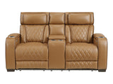 Fairway Brown Power Double Reclining Loveseat - Ornate Home