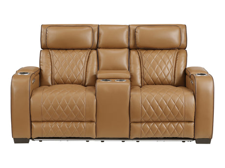 Fairway Brown Power Double Reclining Loveseat - Ornate Home