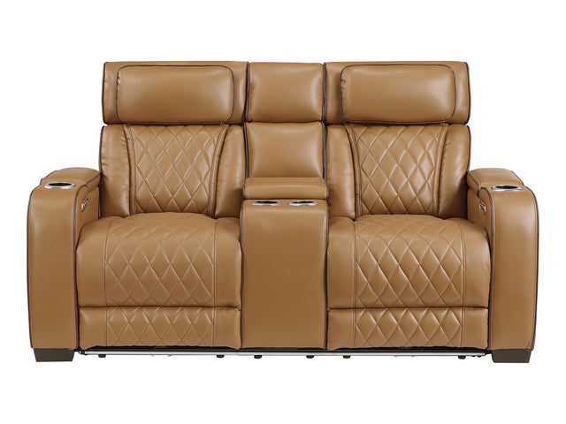 Fairway Brown Power Double Reclining Loveseat - Ornate Home