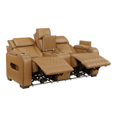 Fairway Brown Power Double Reclining Loveseat - Ornate Home