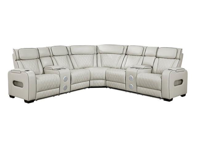 Fairway Taupe 3-Pc Power Reclining Sectional - Ornate Home