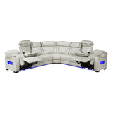 Fairway Taupe 3-Piece Power Reclining Sectional - Ornate Home