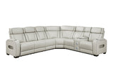 Fairway Taupe 3-Piece Power Reclining Sectional w/ Console - Ornate Home