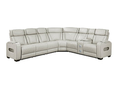 Fairway Taupe 3-Piece Power Reclining Sectional w/ Console - Ornate Home