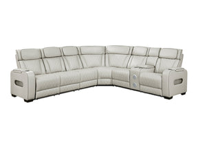Fairway Taupe 3-Piece Power Reclining Sectional w/ Console - Ornate Home