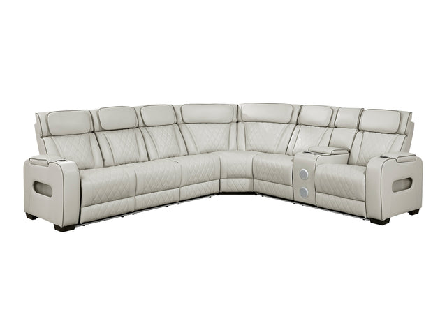 Fairway Taupe 3-Piece Power Reclining Sectional w/ Console - Ornate Home