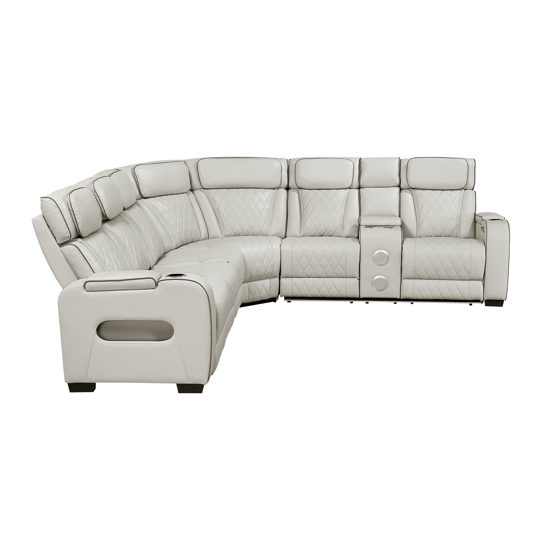 Fairway Taupe 3-Piece Power Reclining Sectional w/ Console - Ornate Home