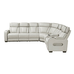 Fairway Taupe 3-Piece Power Reclining Sectional w/ Console - Ornate Home