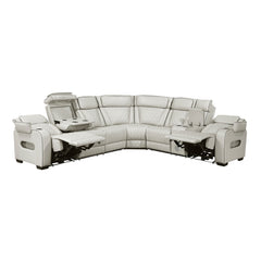Fairway Taupe 3-Piece Power Reclining Sectional w/ Console - Ornate Home