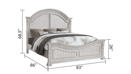 Faith Antique White King Bedroom Set / 4pc - Ornate Home